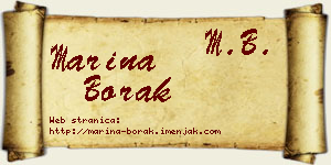 Marina Borak vizit kartica